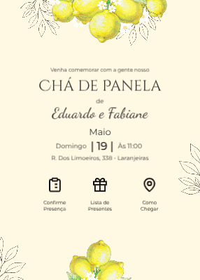 Template de convite: Chá de panela floral outono laranja marrom