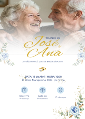 Template de convite: bodas de ouro 50 anos